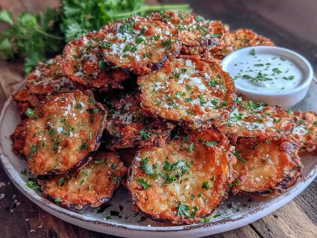 air fryer eggplant chips preparation steps
