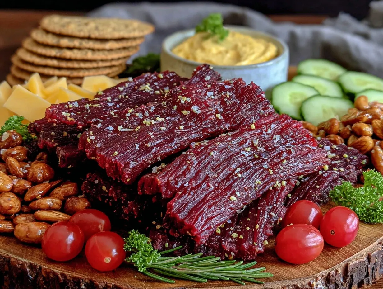 beef jerky charcuterie board preparation steps