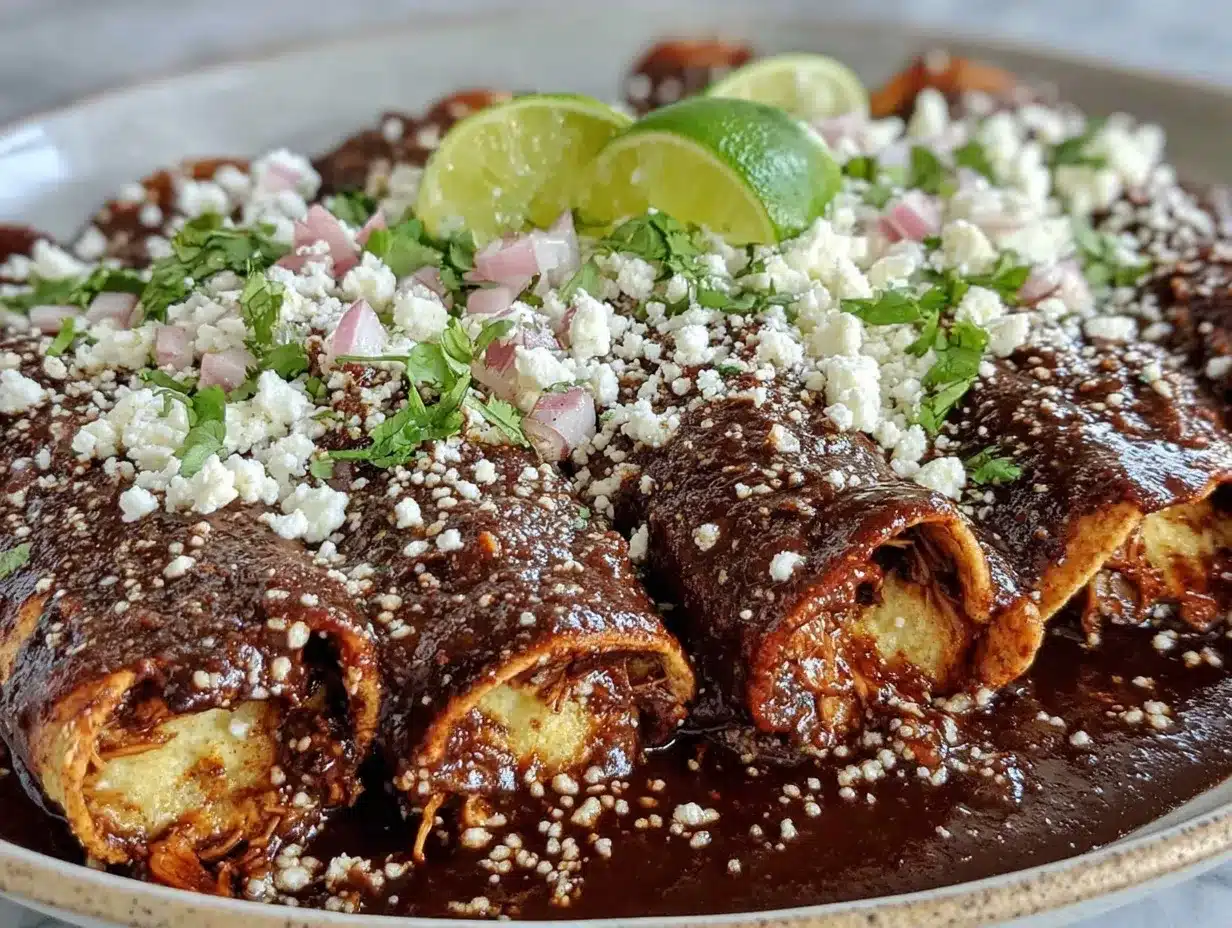 chicken mole enchiladas preparation steps