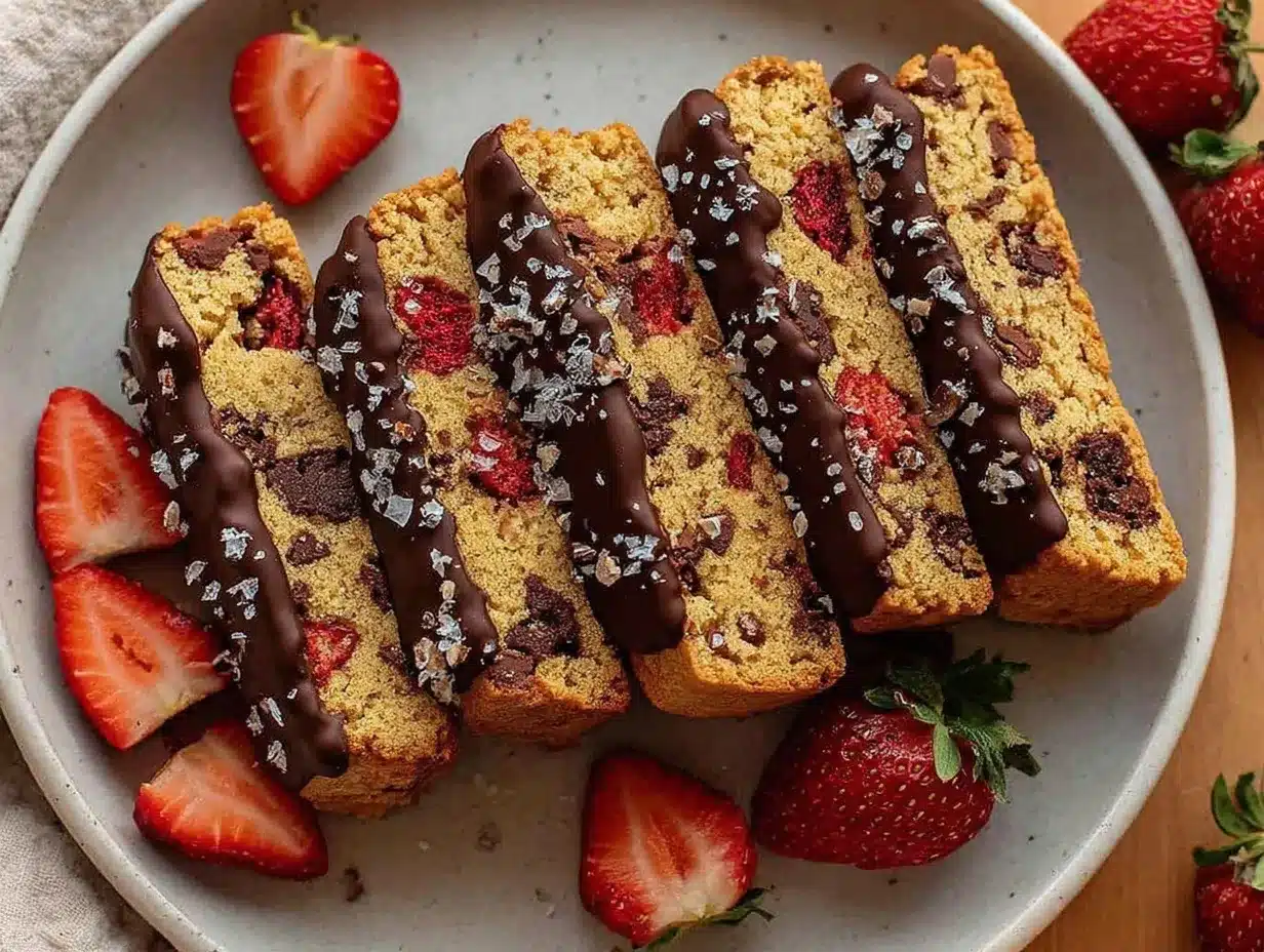 chocolate-covered strawberry biscotti preparation steps