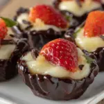 chocolate-covered strawberry cheesecake cups - featured image