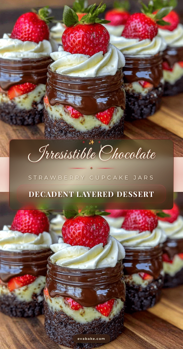 Chocolate-Covered Strawberry Cupcake Jars recipe