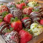 chocolate-covered strawberry dessert board - featured image