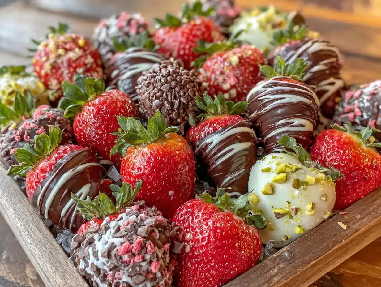 chocolate-covered strawberry dessert board preparation steps