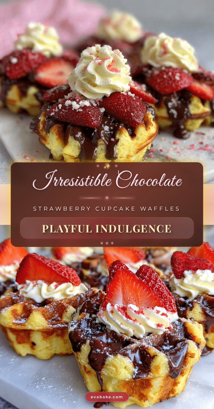 chocolate-dipped strawberry cupcake waffles recipe