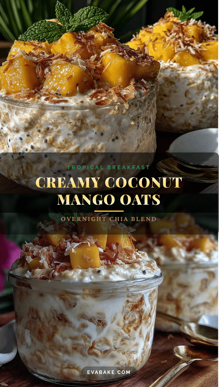 creamy coconut mango overnight oats recipe