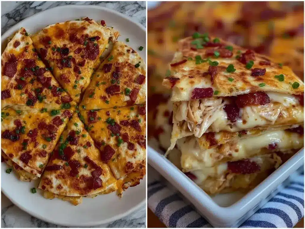 crispy chicken bacon ranch quesadillas - featured image