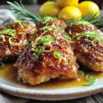 crispy honey lemon chicken thighs - featured image