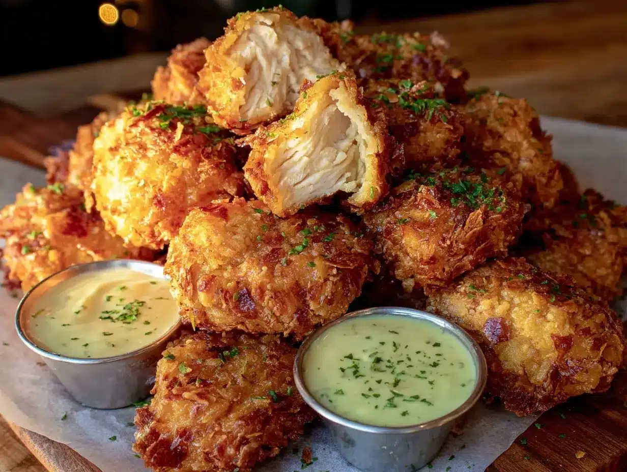 crispy ranch popcorn chicken bites preparation steps