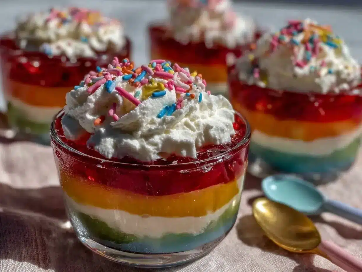 Dr. Seuss Rainbow Jell-O Cups preparation steps