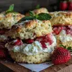 fluffy strawberry shortcakes - featured image