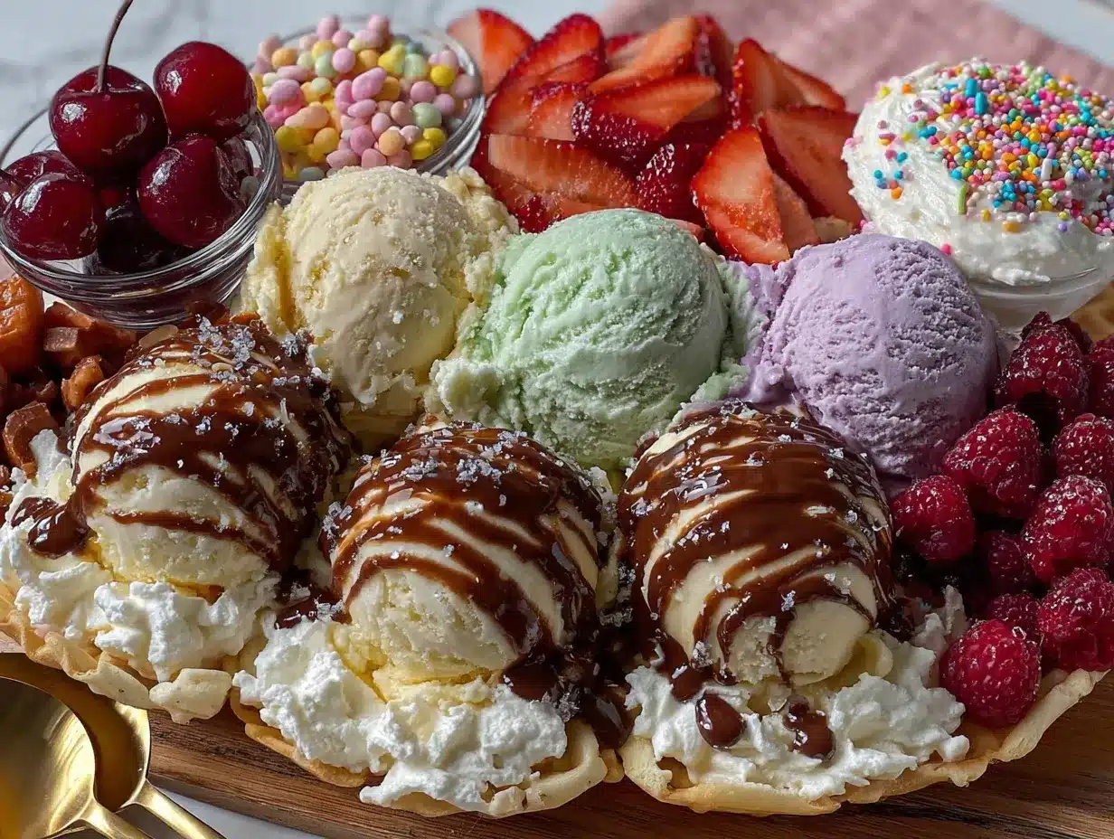 Galentine’s ice cream sundae board preparation steps