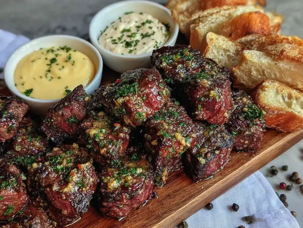 garlic butter steak bites - featured image
