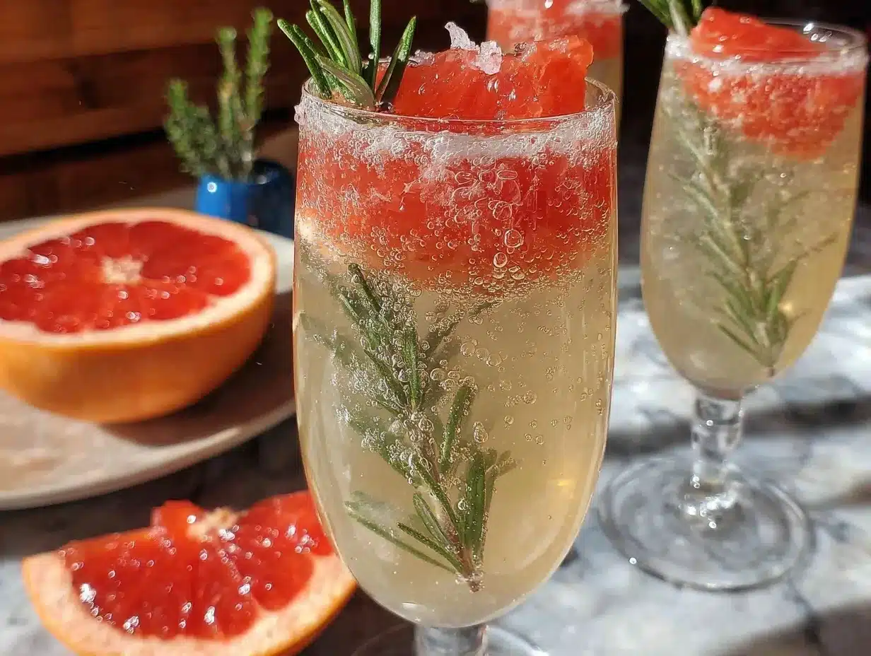 Grapefruit Rosemary Prosecco Sparkler preparation steps