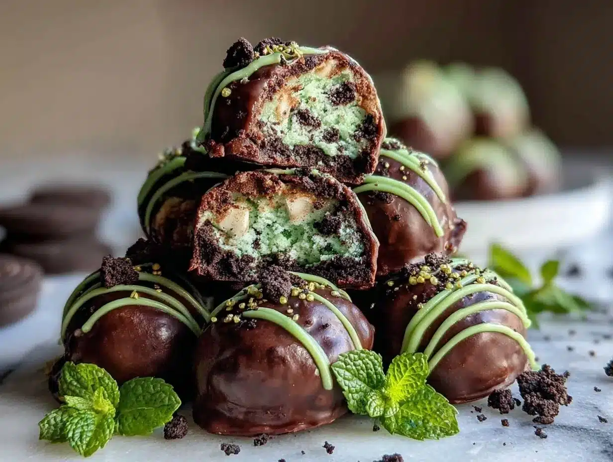 Green Mint Oreo Truffles preparation steps
