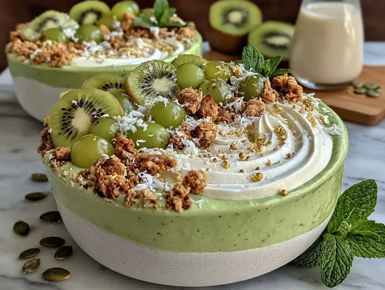 Green Mint Smoothie Bowl preparation steps