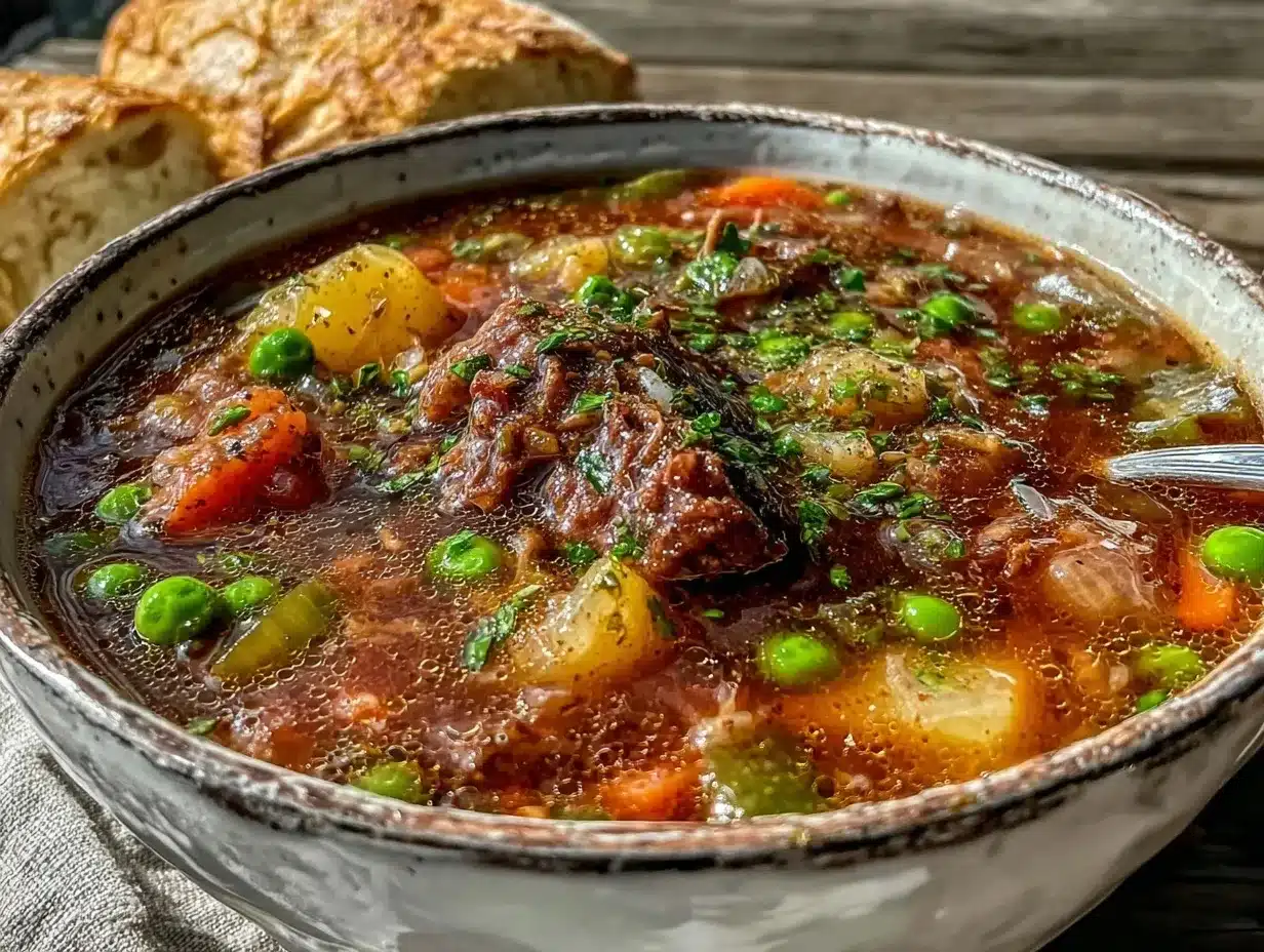 hamburger vegetable soup preparation steps