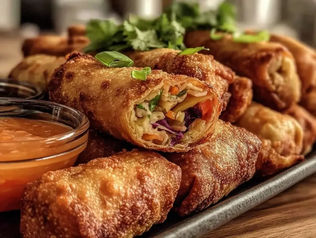 healthy air fryer veggie spring rolls - featured image