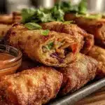 healthy air fryer veggie spring rolls - featured image