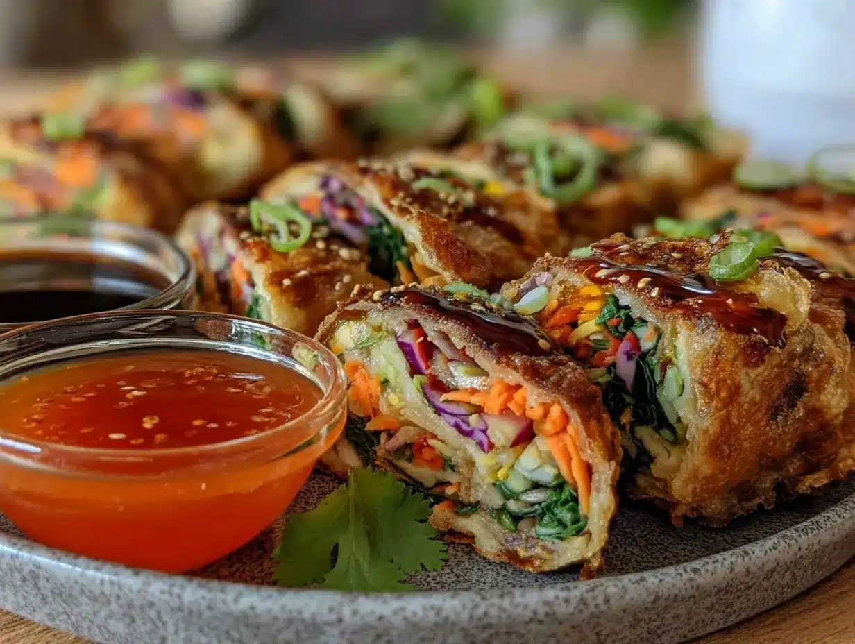 healthy air fryer veggie spring rolls preparation steps