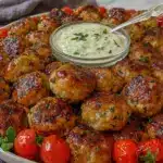 healthy baked turkey meatballs - featured image
