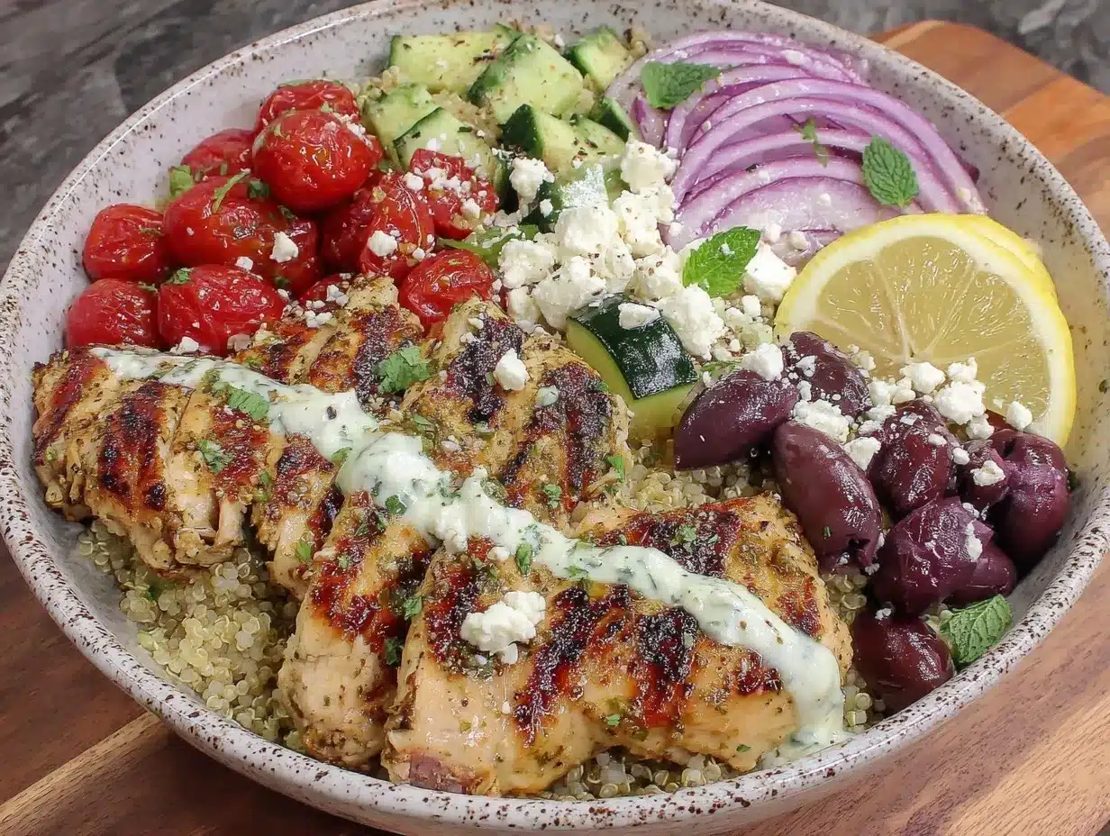 Healthy Greek Chicken Bowls preparation steps