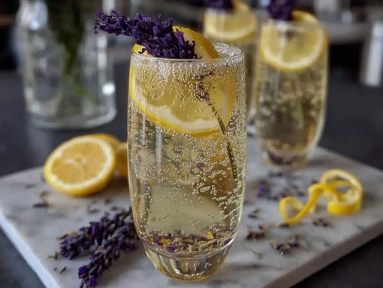 lavender lemon Prosecco sparkler preparation steps