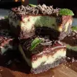 mint chocolate cheesecake bars - featured image
