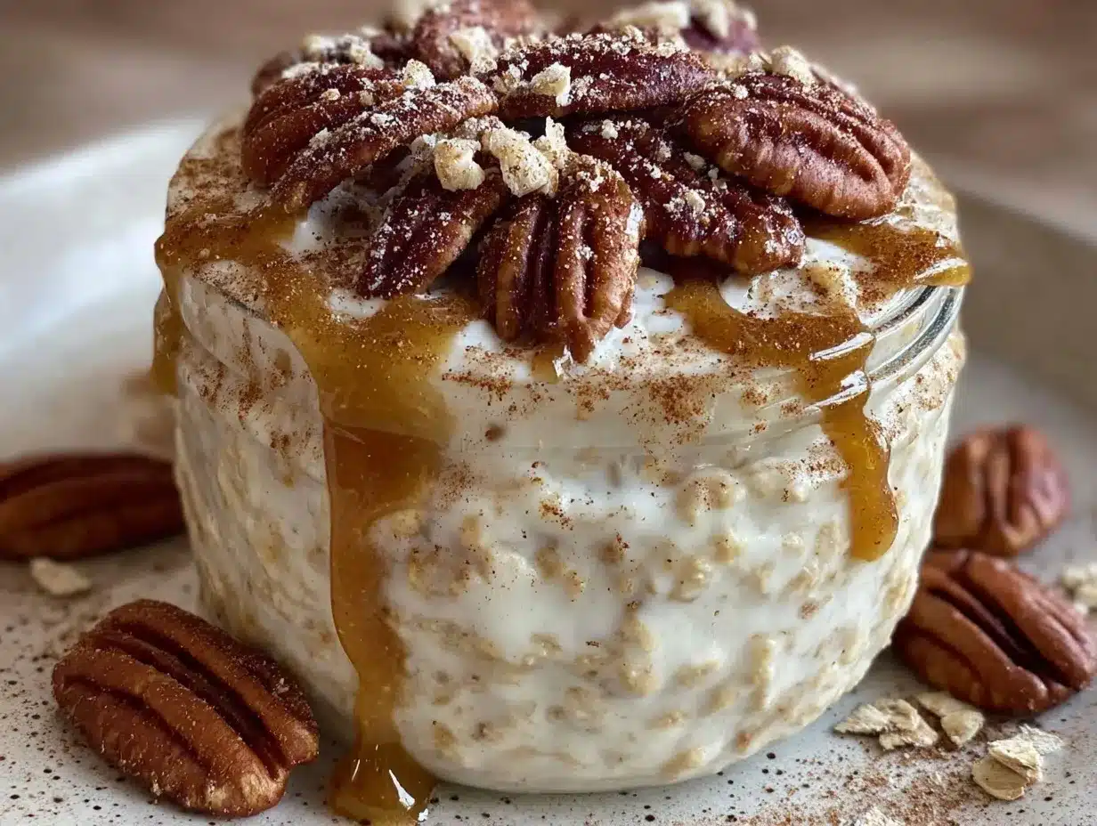 overnight oats maple pecan preparation steps