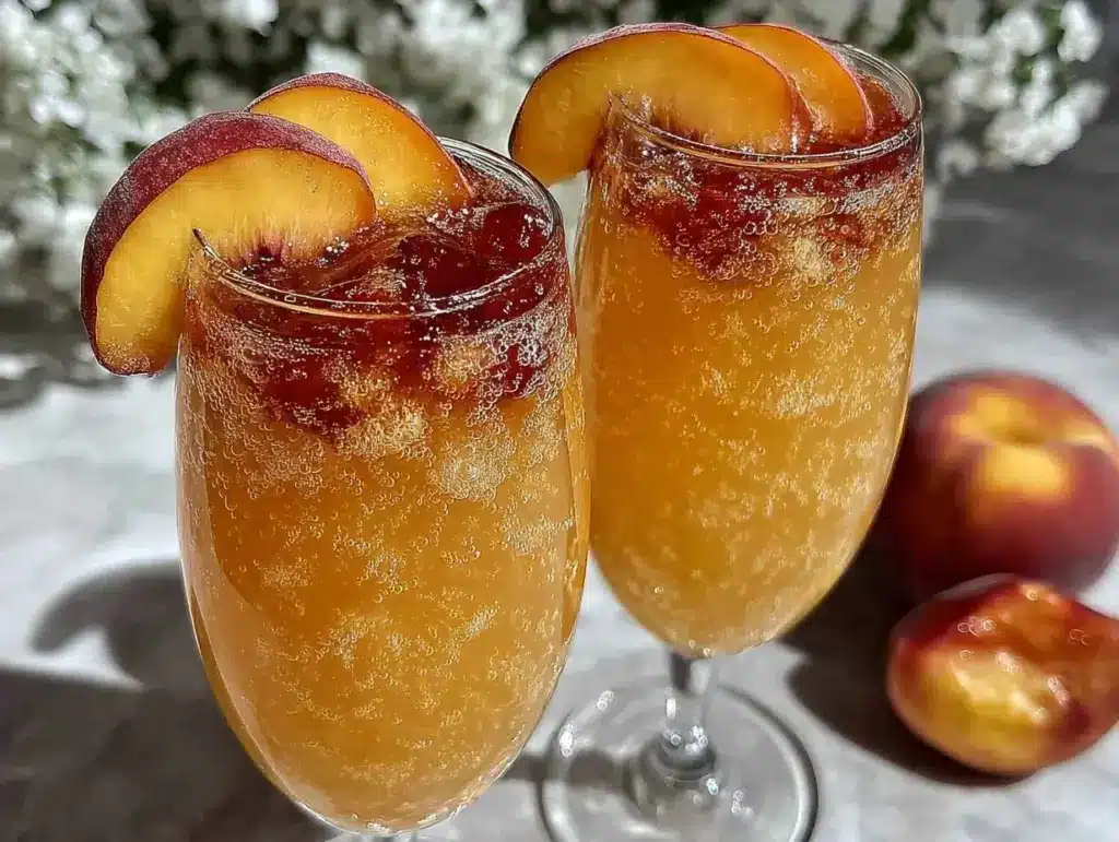 Peach Bellini Cocktail - featured image