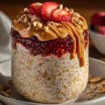 peanut butter and jelly overnight oats - featured image
