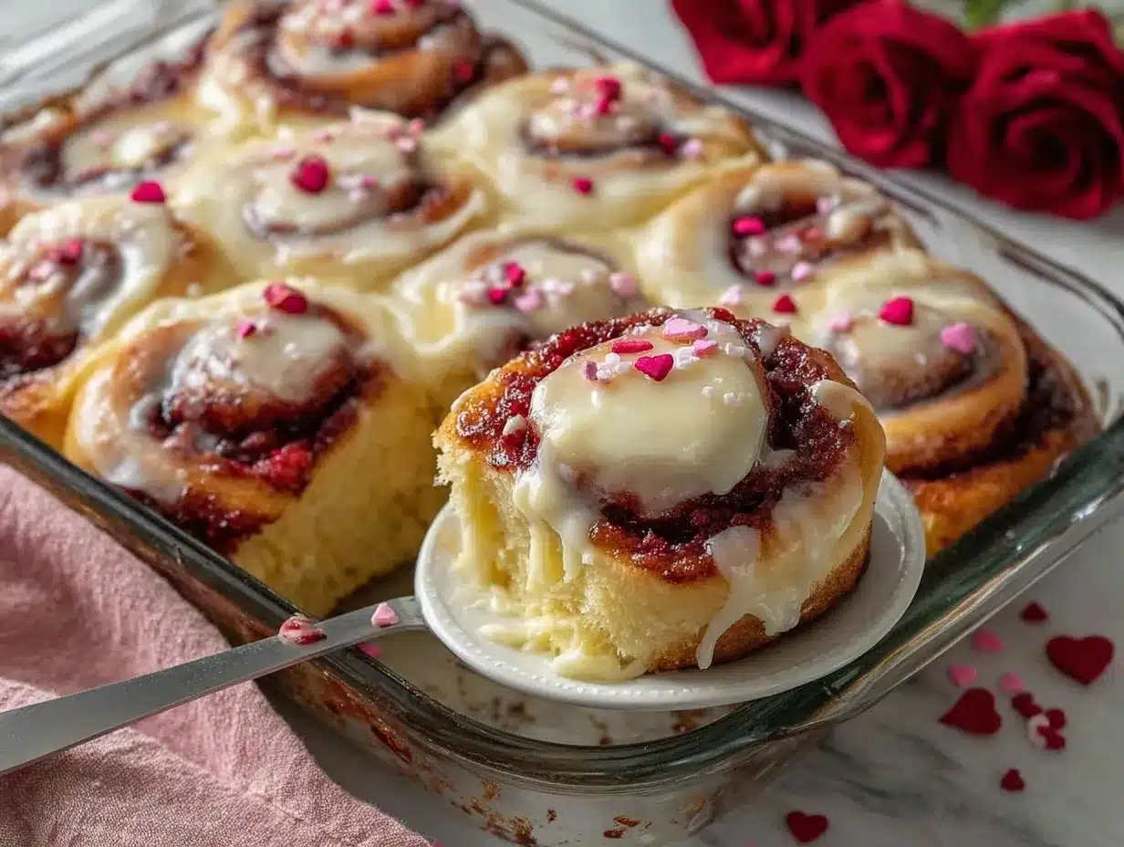 red velvet cinnamon rolls preparation steps