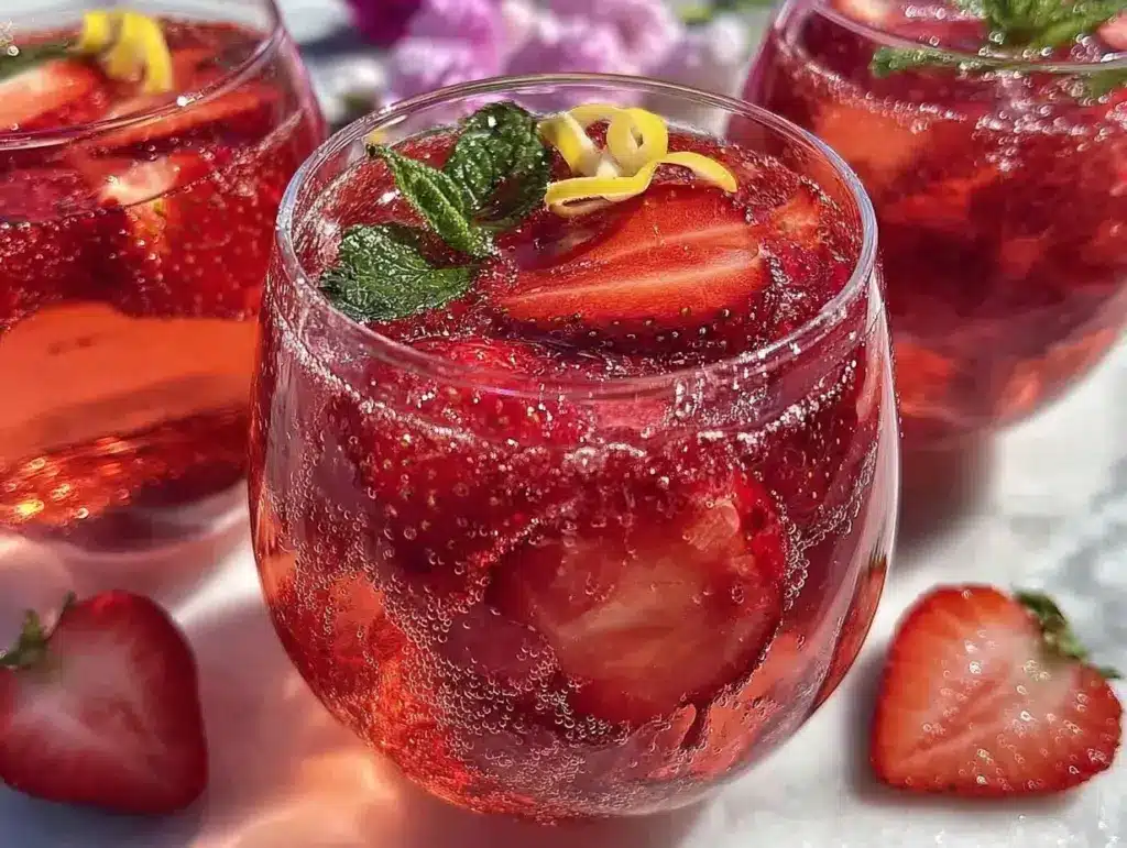 rosé strawberry mocktails - featured image