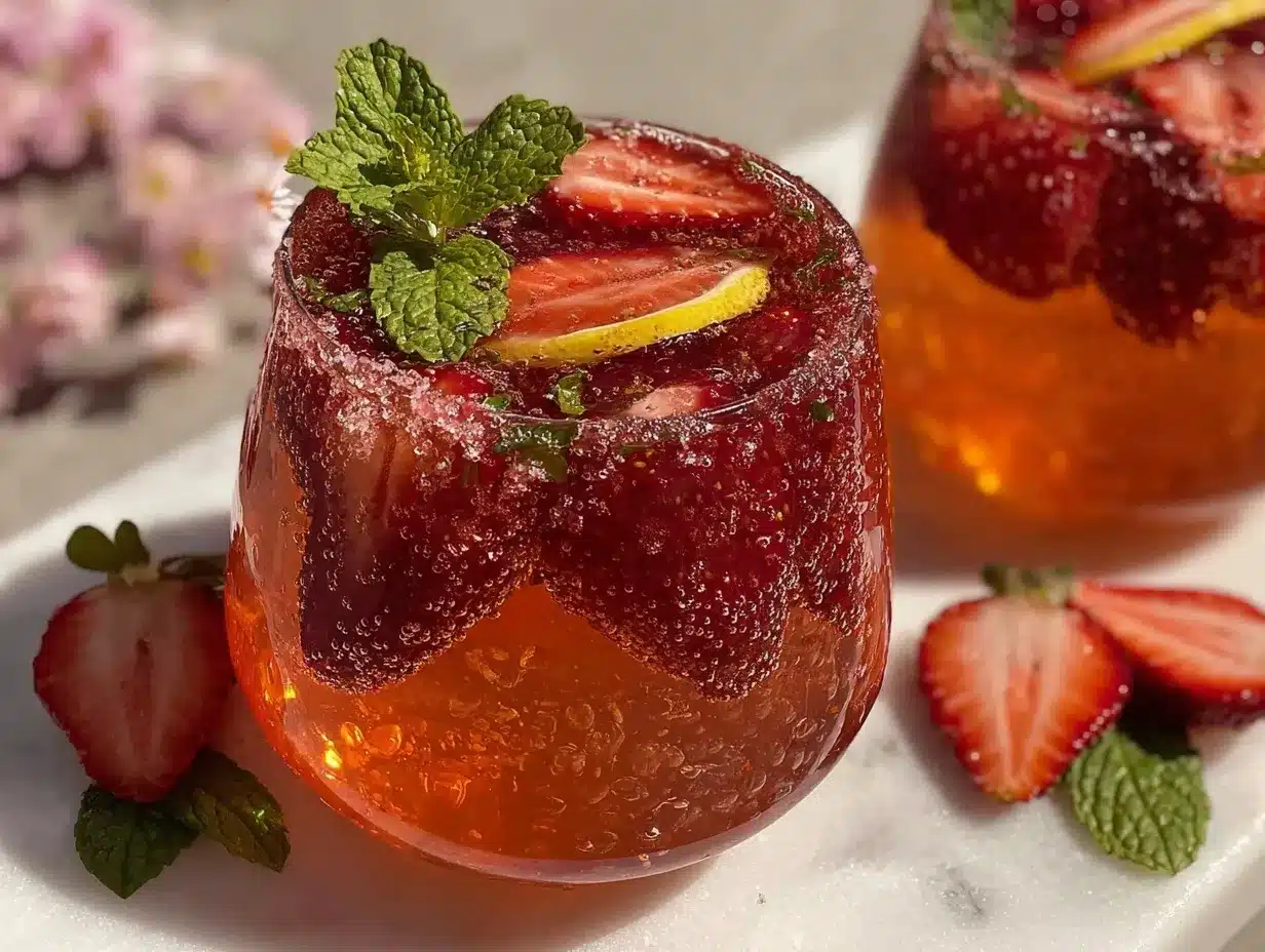 rosé strawberry mocktails preparation steps