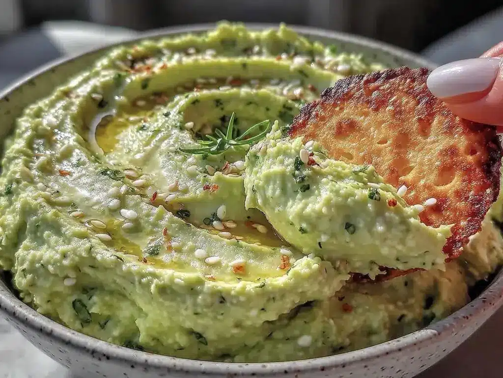 spinach basil hummus dip - featured image