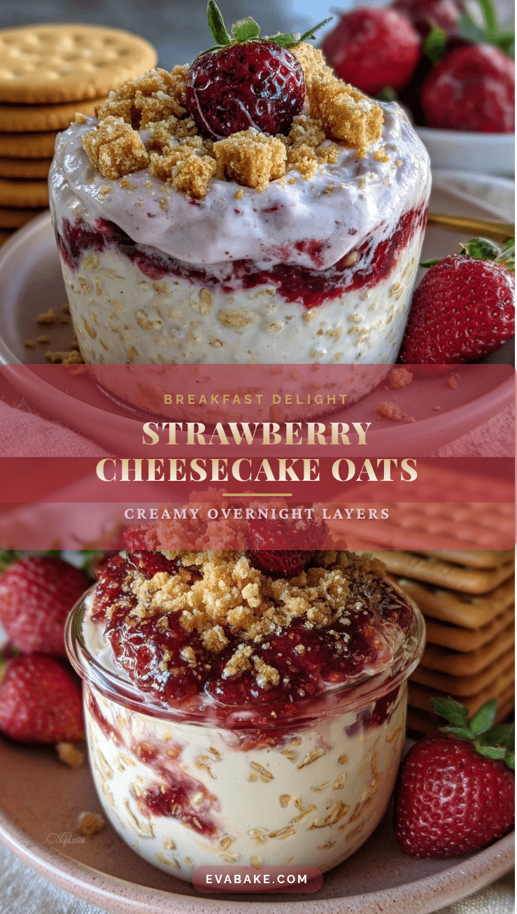 strawberry cheesecake overnight oats recipe