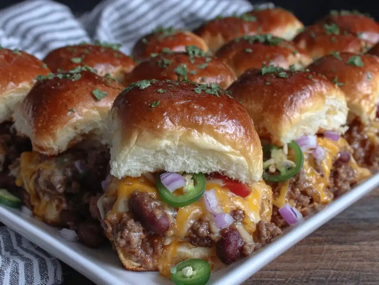 Super Bowl chili dog sliders preparation steps