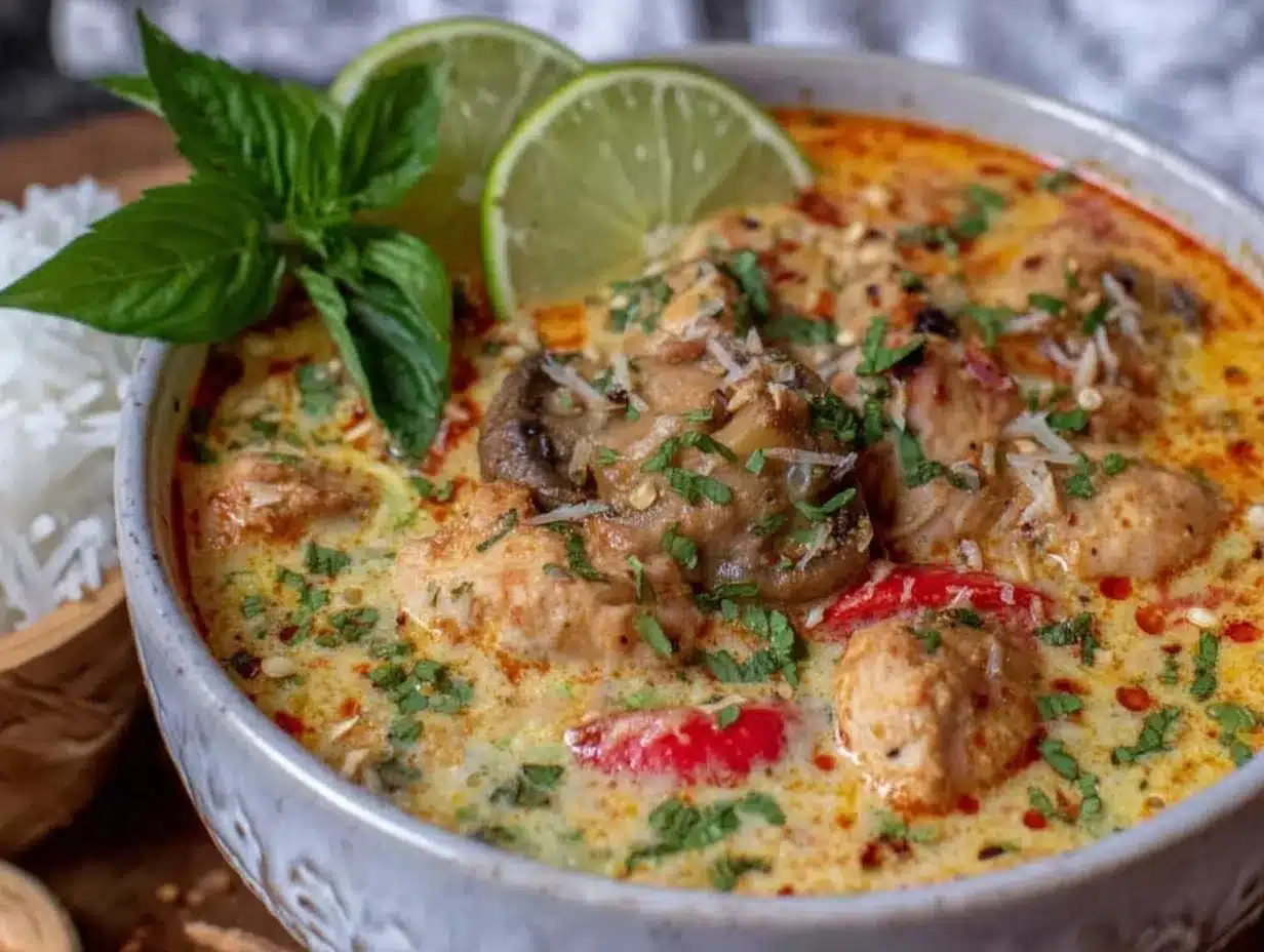 Thai coconut curry soup preparation steps