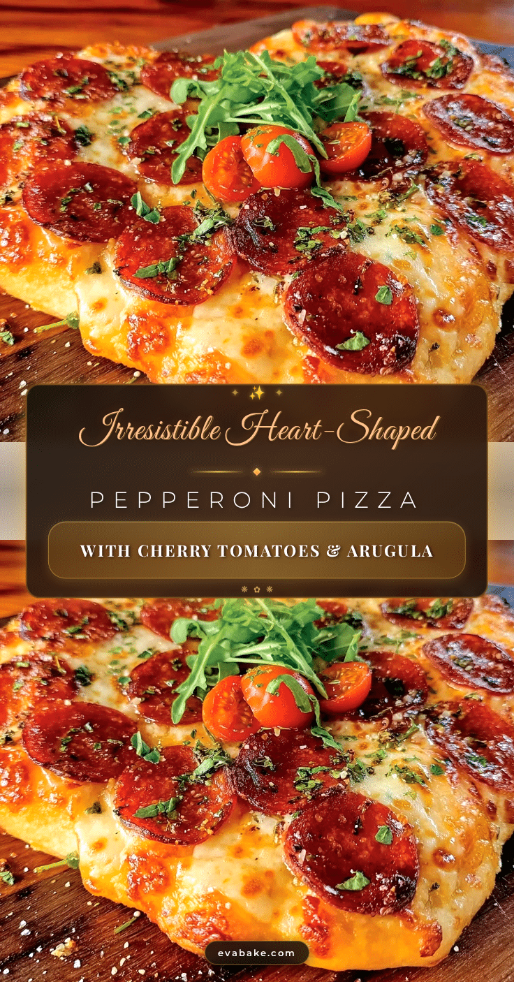 Valentine’s Heart-Shaped Pepperoni Pizza recipe
