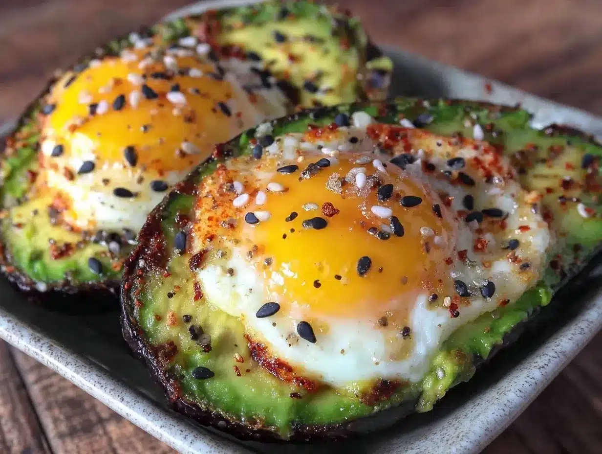 baked eggs in avocado boats preparation steps