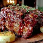 braised pork shoulder apple cider glaze - featured image