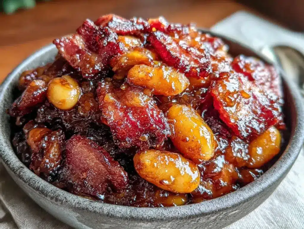 brown sugar bourbon baked beans - featured image