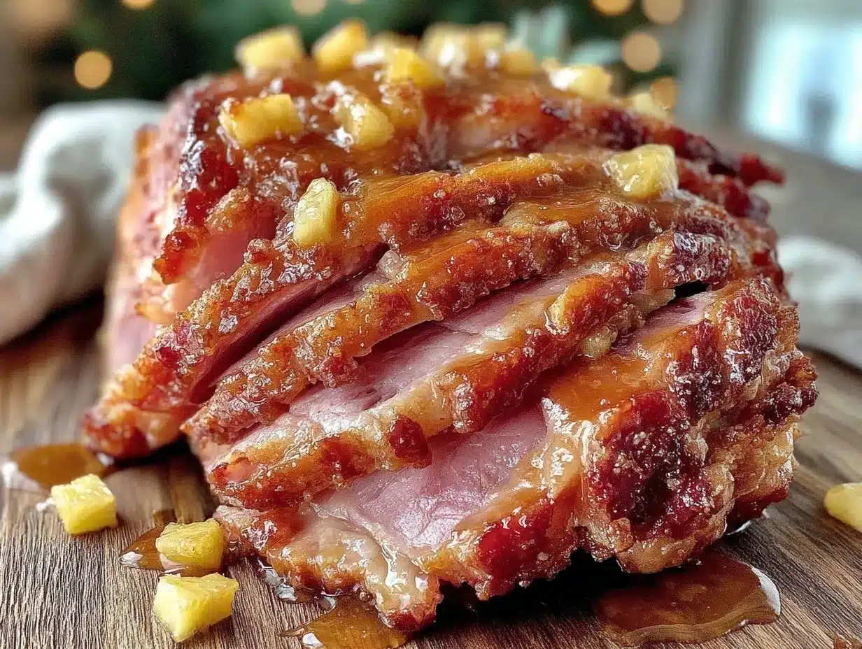 brown sugar pineapple glazed bone-in spiral ham preparation steps