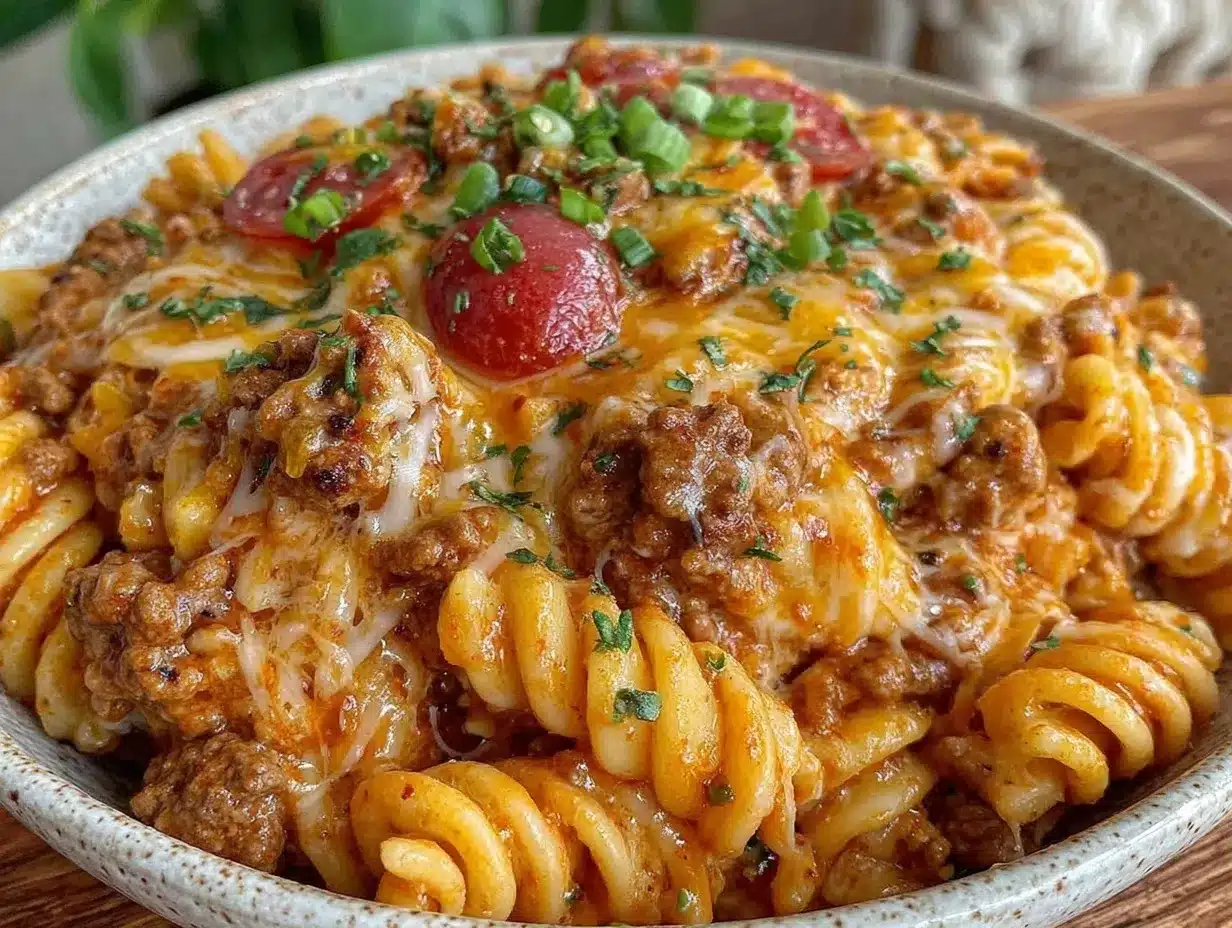 Cheesy One-Pot Taco Pasta preparation steps