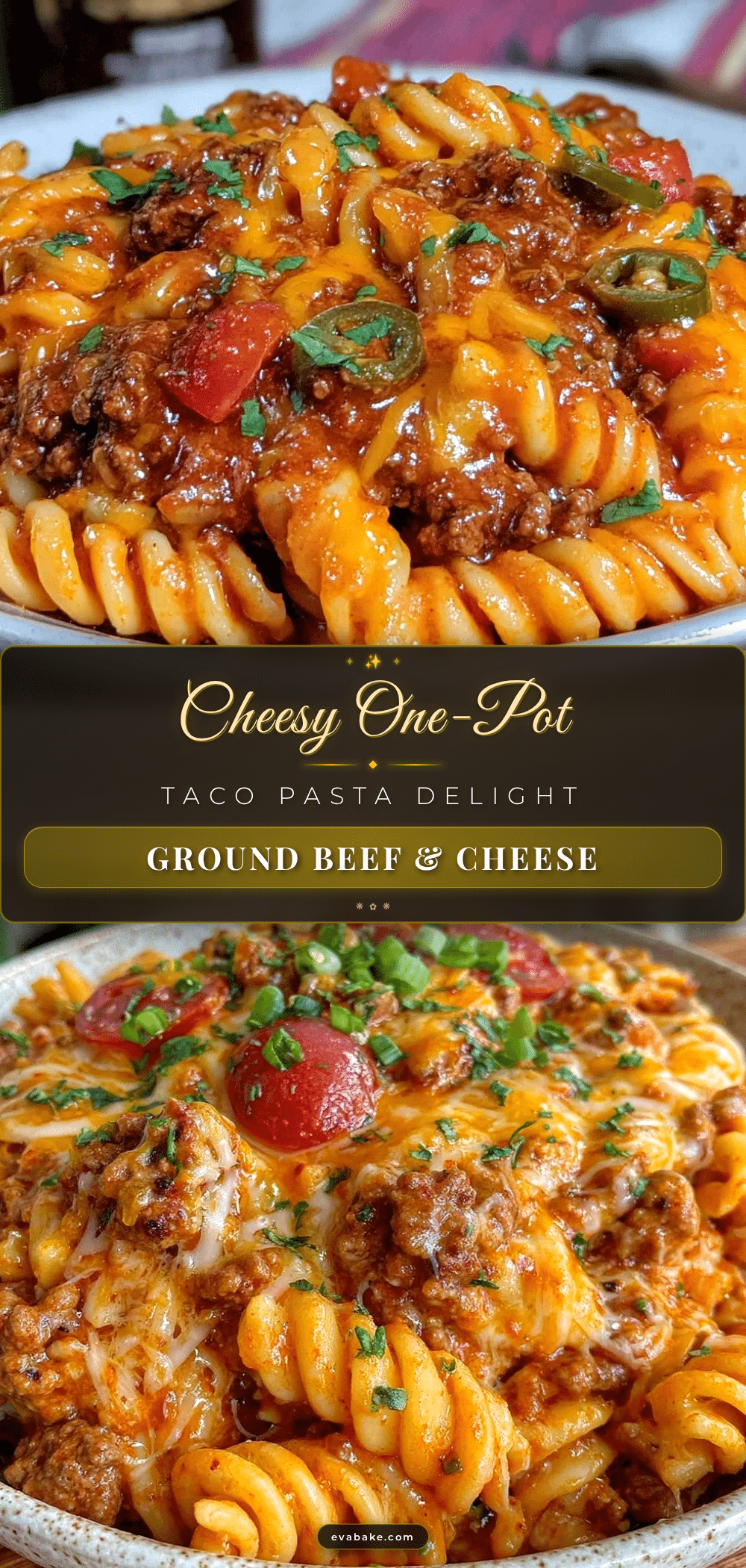 Cheesy One-Pot Taco Pasta recipe