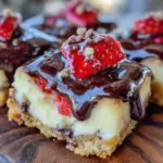 chocolate-covered strawberry cheesecake bars - featured image