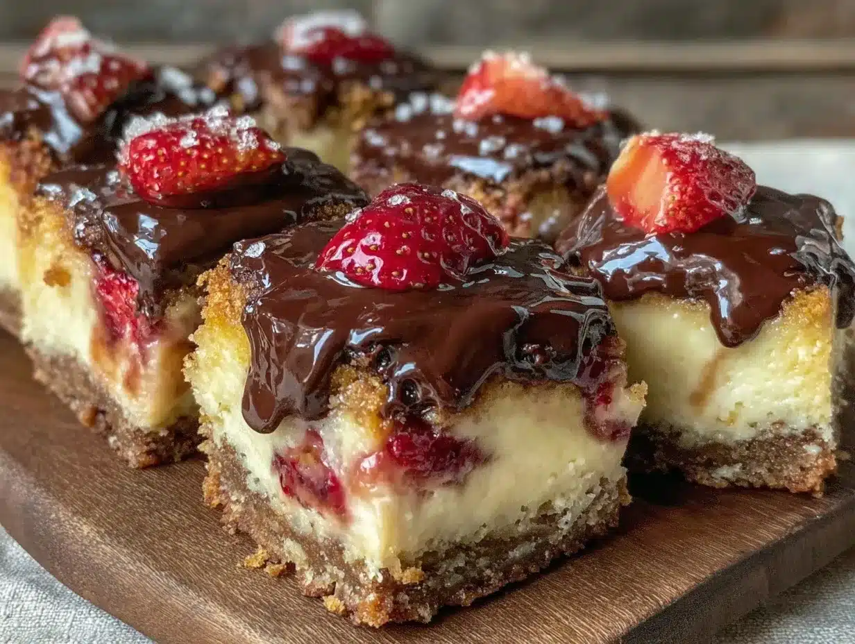 chocolate-covered strawberry cheesecake bars preparation steps