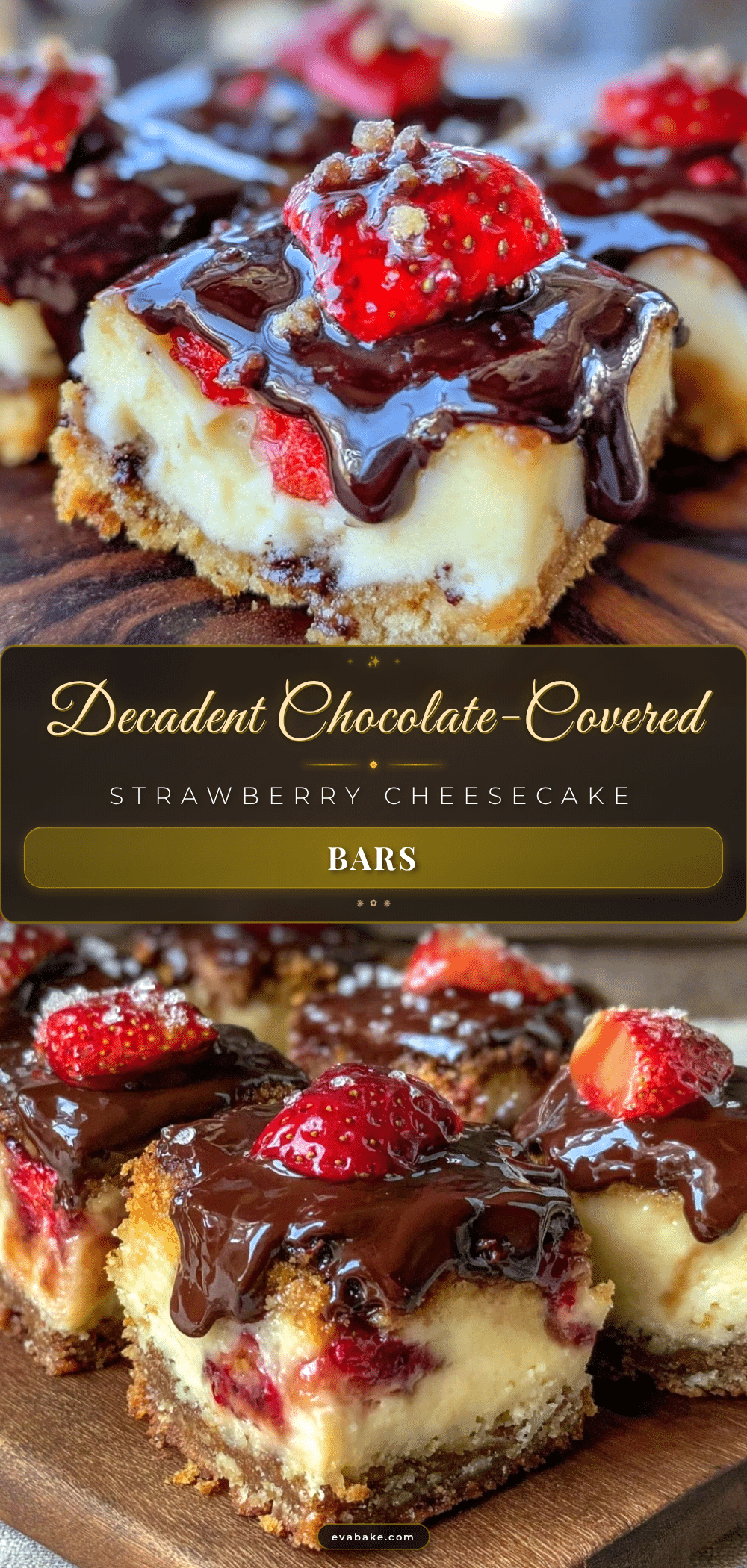 chocolate-covered strawberry cheesecake bars recipe