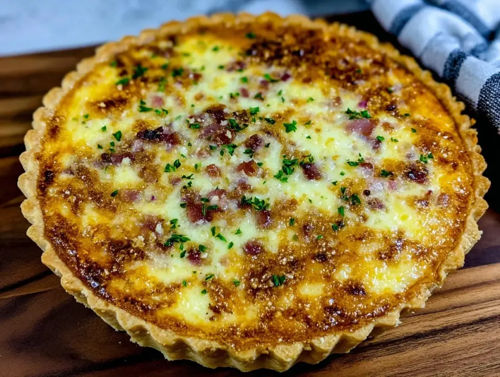classic creamy quiche lorraine - featured image