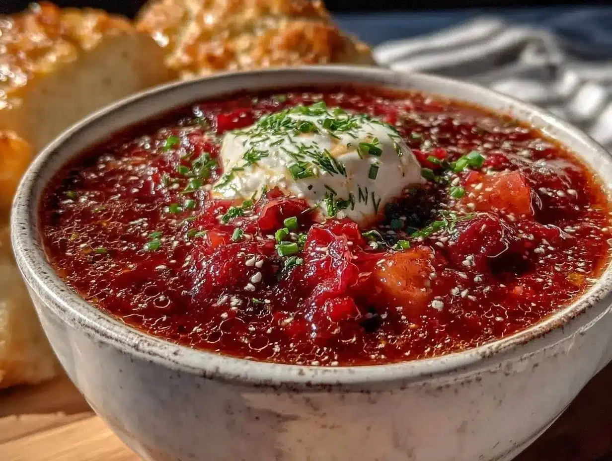 Cozy Classic Russian Borscht Soup Recipe preparation steps